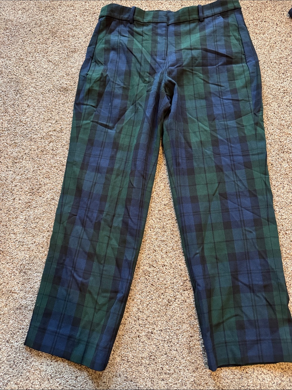 J. Crew Women’s Kallie Pant Green & Navy Plaid Chinos size 12